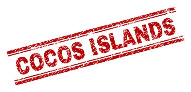 Çizik dokulu Cocos Adaları mühür damgası