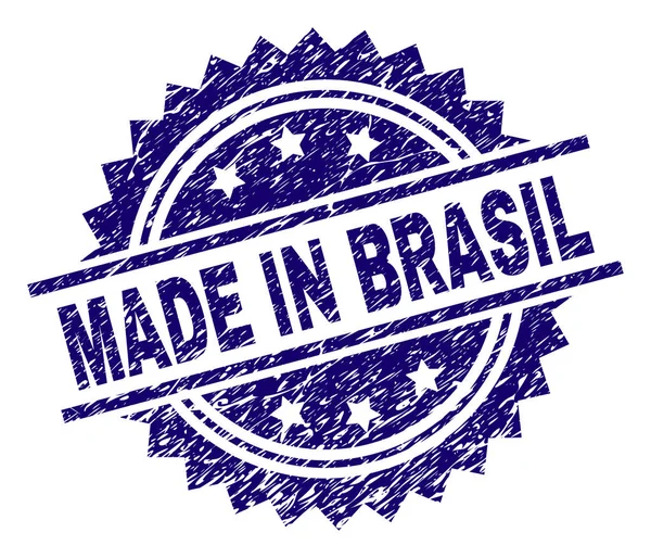 Sceau de timbre BRASIL texturé rayé — Image vectorielle