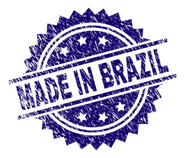 Selo texturizado riscado MADE IN BRASIL — Vetor de Stock