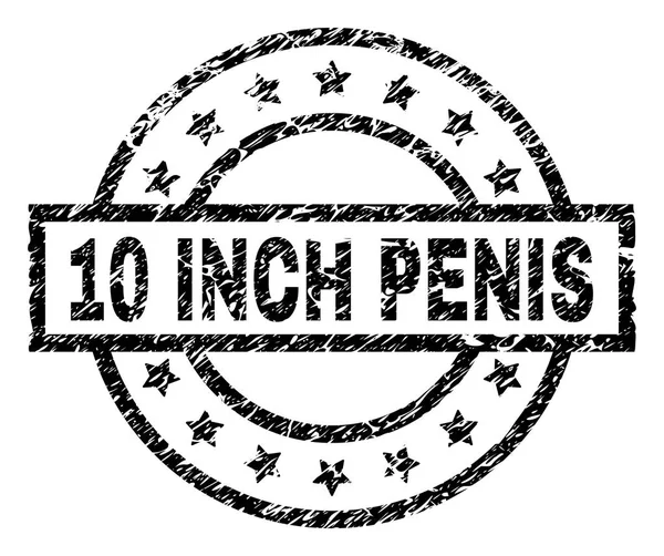 Grunge texturizado sello de sello PENIS de 10 pulgadas — Vector de stock
