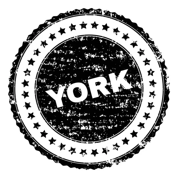 Scratched Textured YORK Stamp Seal — Stock Vector