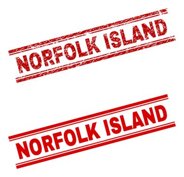 Grunge Norfolk Adası damga mühür dokulu