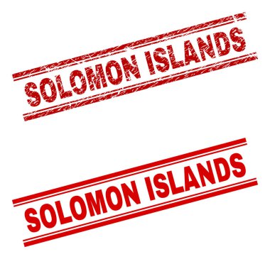 Dokulu Solomon Adaları damga mühür çizik