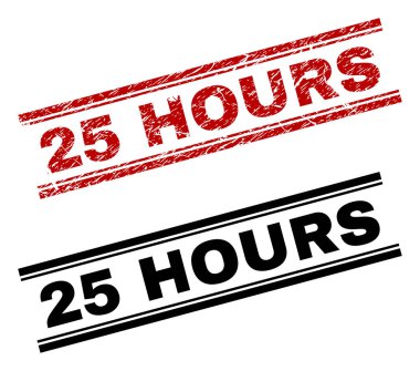 Grunge dokulu ve temiz 25 saat parmak damgası