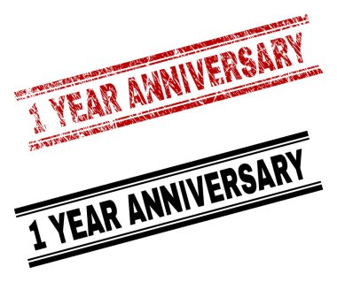 Dokulu ve temiz 1 yıl yıldönümü damga parmak izi çizik