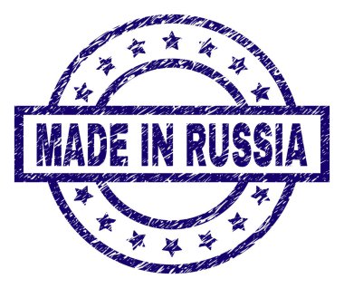 Grunge Textured MADE IN RUSSIA Stamp Seal clipart