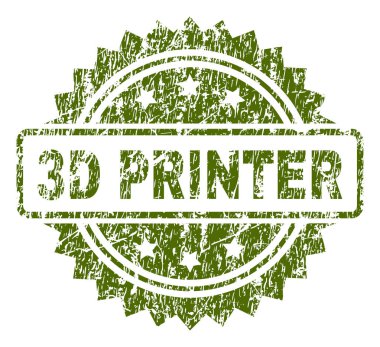 Grunge 3d yazıcı damga mühür dokulu