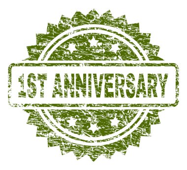 Grunge 1 yıldönümü damga mühür dokulu