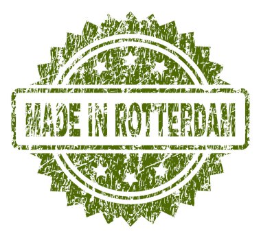 Grunge dokulu Made In Rotterdam damga mühür