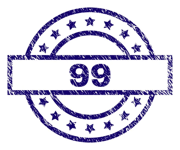 Selo de selo texturizado 99 riscado — Vetor de Stock