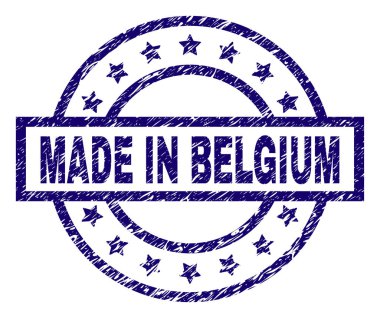 Grunge dokulu Made ın Belçika damga mühür
