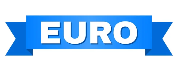 Blue Ribbon z tekstem Euro — Wektor stockowy