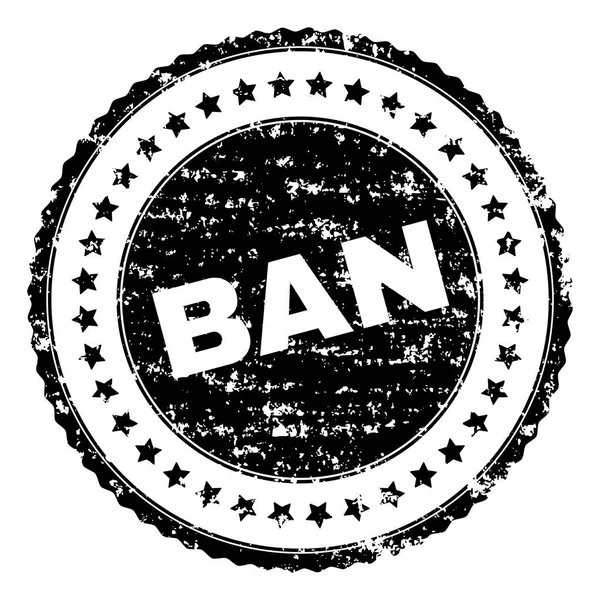 Scratched Textured BAN Stamp Seal — Stock Vector