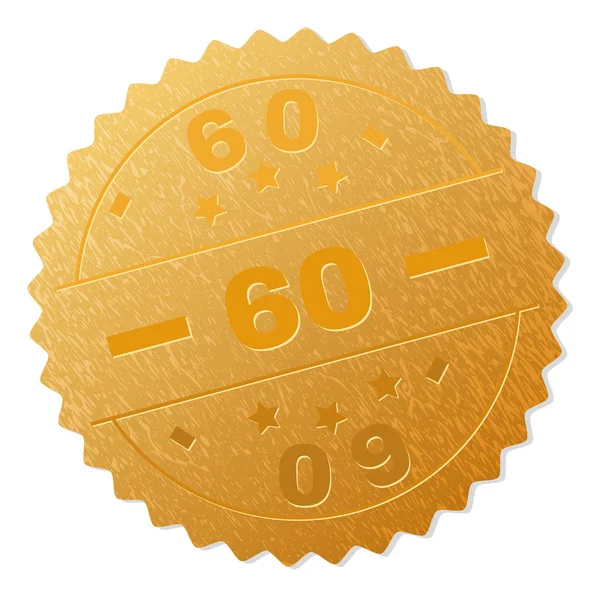 Golden 60 Medal Stamp — Stock Vector