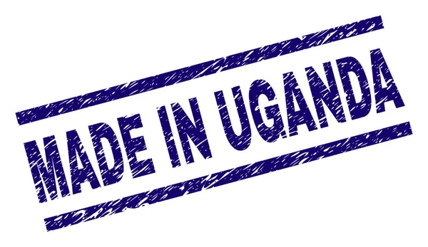 Sigillo francobollo MADE IN UGANDA con texture graffiata — Vettoriale Stock