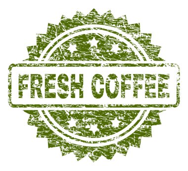 Dokulu taze kahve damga mühür çizik