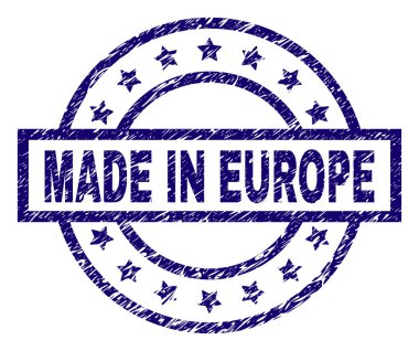 Grunge dokulu Made In Europe damga mühür
