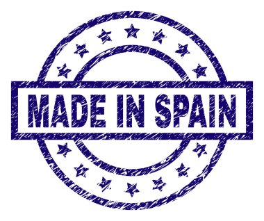 Grunge dokulu Made ın İspanya damga mühür