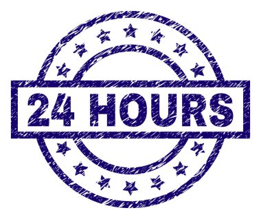 Dokulu 24 saat damga mühür grunge