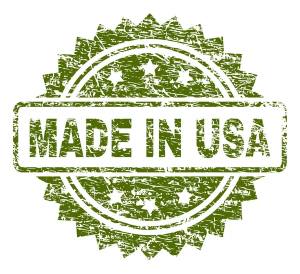 Sello de sello texturizado rayado MADE IN USA — Vector de stock
