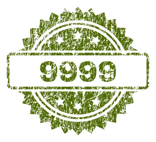 Sello de sello 9999 texturizado rayado — Vector de stock