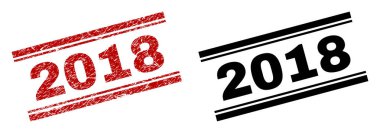 Dokulu ve temiz 2018 damgası parmak izi çizik