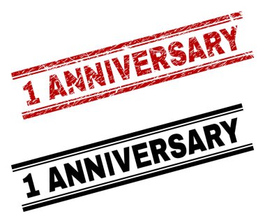 Dokulu ve temiz 1 yıldönümü damga parmak izi çizik