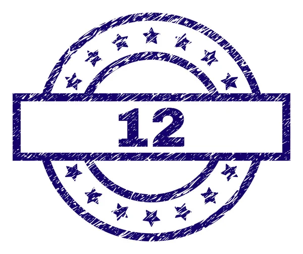 Sello texturizado rallado de 12 sellos — Vector de stock