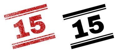 Dokulu ve temiz 15 damgası parmak izi çizik