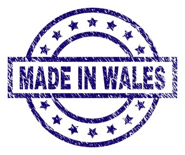 Grunge dokulu Made In Galler damga mühür