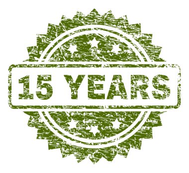 Dokulu 15 yıl mühür damgası grunge