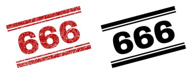 Dokulu ve temiz 666 damgası parmak izi çizik