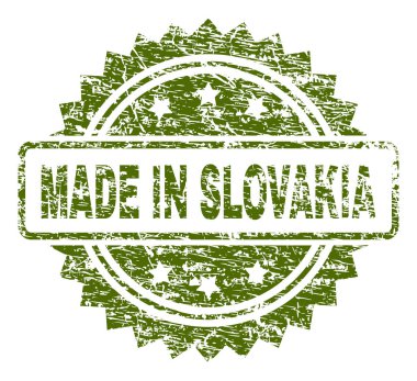 Grunge dokulu Made In Slovakya damga mühür