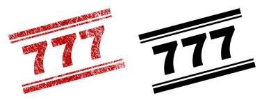 Dokulu ve temiz 777 damgası parmak izi çizik