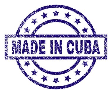 Grunge dokulu Made ın Küba damga mühür