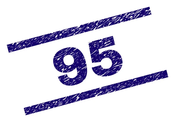 Sceau texturé rayé 95 timbres — Image vectorielle