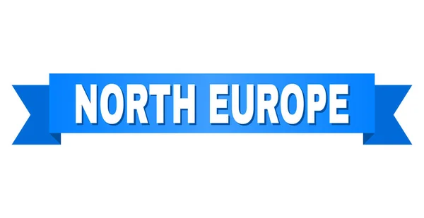 Μπλε κορδέλα με λεζάντα Βόρεια Ευρώπη — Διανυσματικό Αρχείο