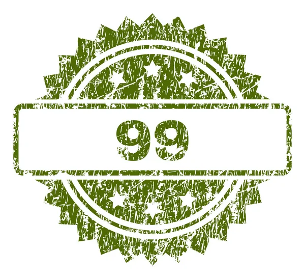 Selo de selo texturizado 99 riscado — Vetor de Stock