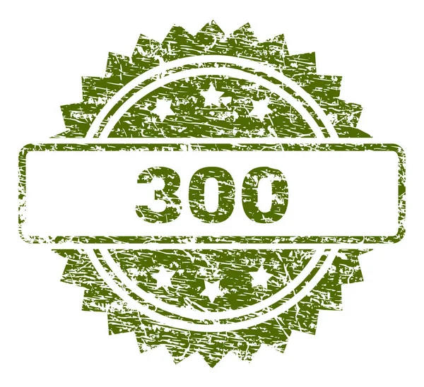 Gekrast getextureerde 300 stempel-zegel — Stockvector