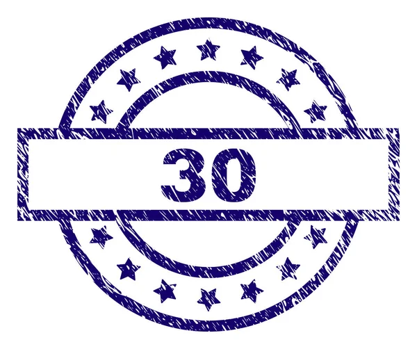 Sello texturizado de 30 sellos rayado — Vector de stock