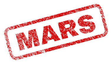 Grunge Mars yuvarlatılmış dikdörtgen damgası