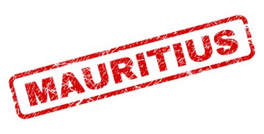 Grunge Mauritius yuvarlatılmış dikdörtgen damgası