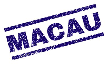 Dokulu Macau damga mühür çizik
