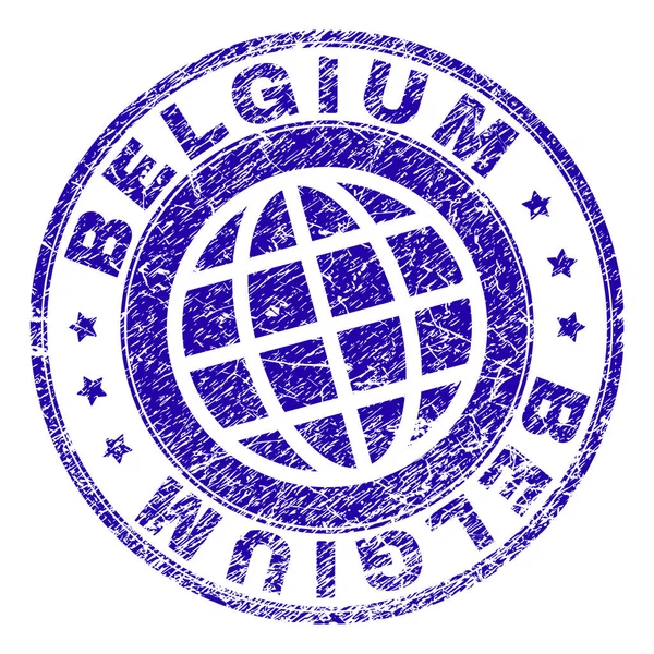 Selo de selo texturizado riscado da BÉLGICA —  Vetores de Stock