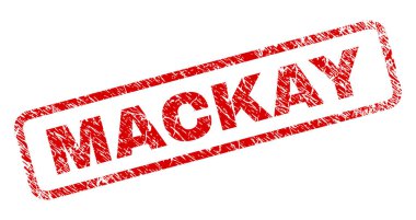 Çizik Mackay yuvarlatılmış dikdörtgen damgası