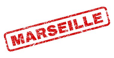 Grunge Marsilya yuvarlatılmış dikdörtgen damgası