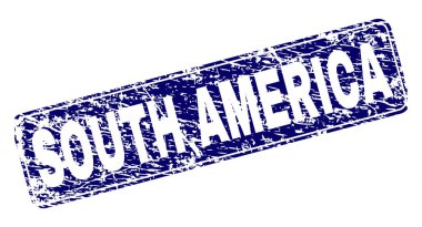 Yuvarlatılmış dikdörtgen damga çizilmiş Güney Amerika çerçeveli