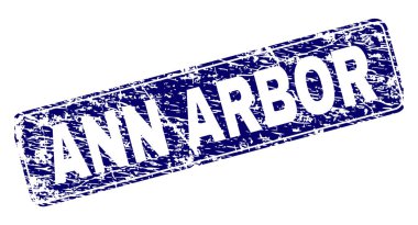 Yuvarlatılmış dikdörtgen damga grunge Ann Arbor çerçeveli