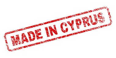 Çizik Made ın Kıbrıs yuvarlatılmış dikdörtgen damgası
