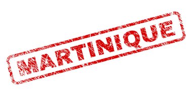 Grunge Martinique yuvarlatılmış dikdörtgen damgası